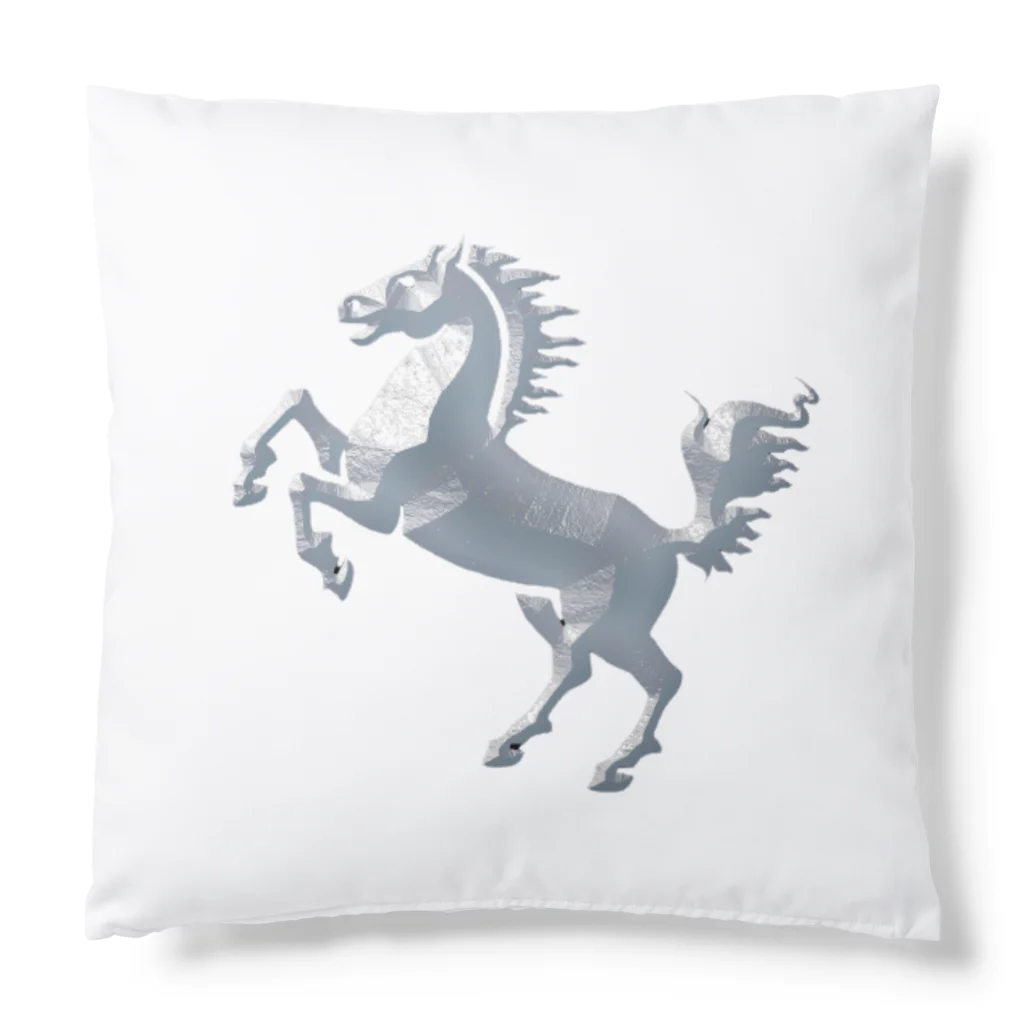 mumusの馬　white statue Cushion