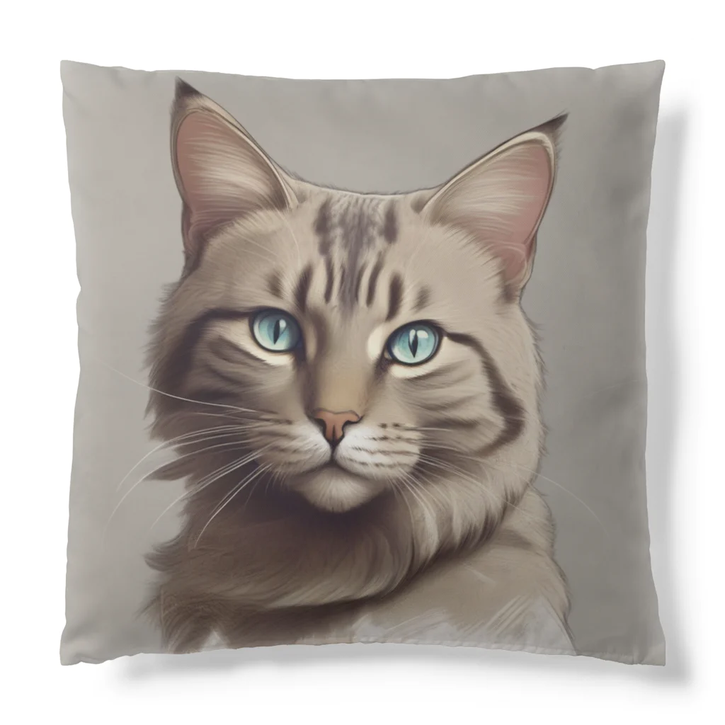 うねうねキャッチのエレガントなネコ Cushion