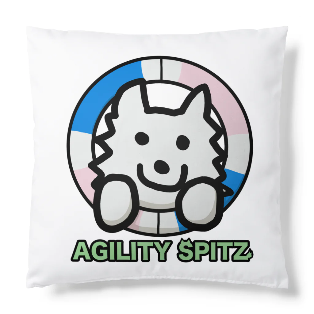 ehime@けだま&もち＆すみのAGILITY SPITZ「タイヤからこんにちは！」 クッション