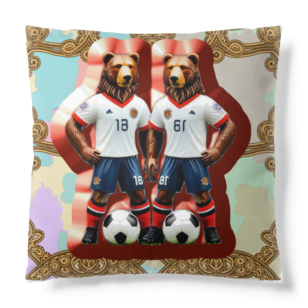 くまうさショップのサッカーくま Cushion