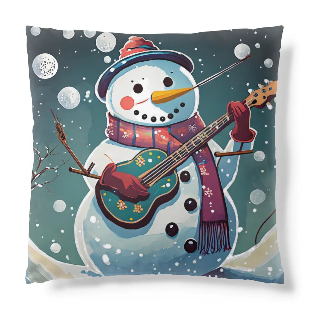 のんびりアート工房の雪だるまアーティスト Cushion