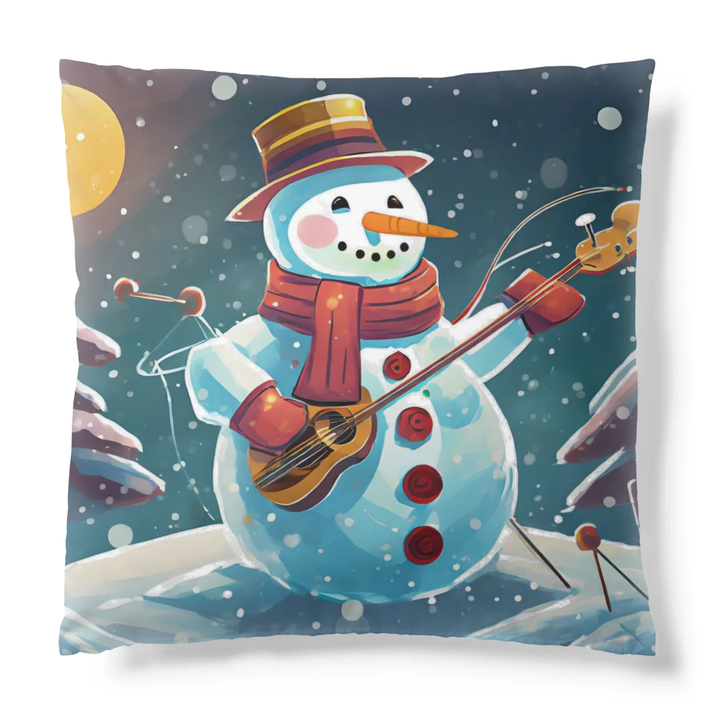 のんびりアート工房の雪だるまアーティスト Cushion