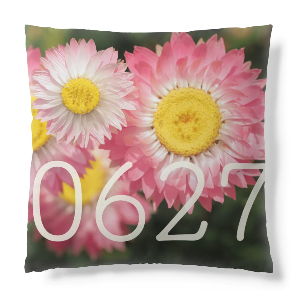 ς ua· Birthday flowerの6月27日 ローダンセ Cushion