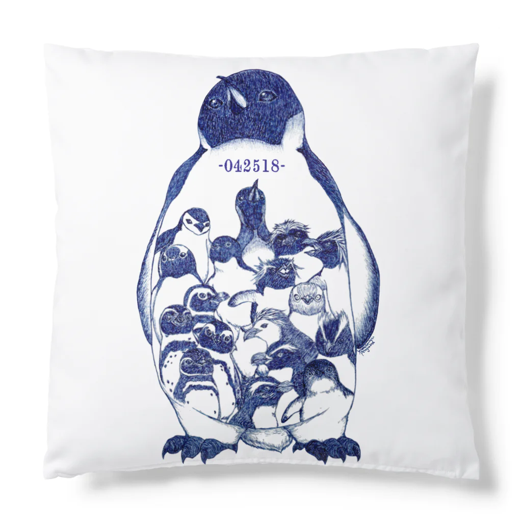 ヤママユ(ヤママユ・ペンギイナ)の-042518-World Penguins Day(Typewriter) Cushion