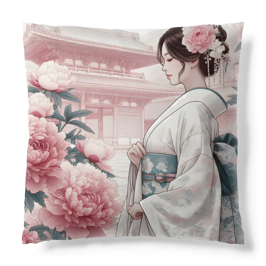 Moichi Designs Shop-2023の華麗な牡丹の花に想う Cushion