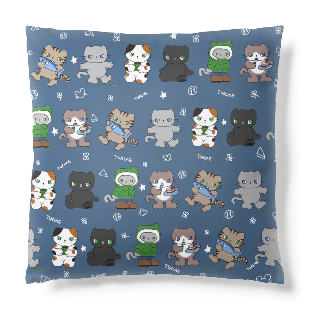 ふうこジャスミンのツリ目ねこいっぱい Cushion