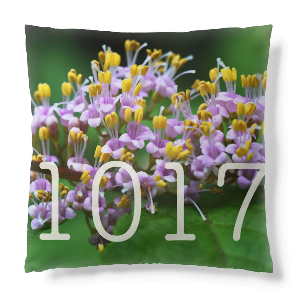 ς ua· Birthday flowerの10月17日 ムラサキシキブ Cushion