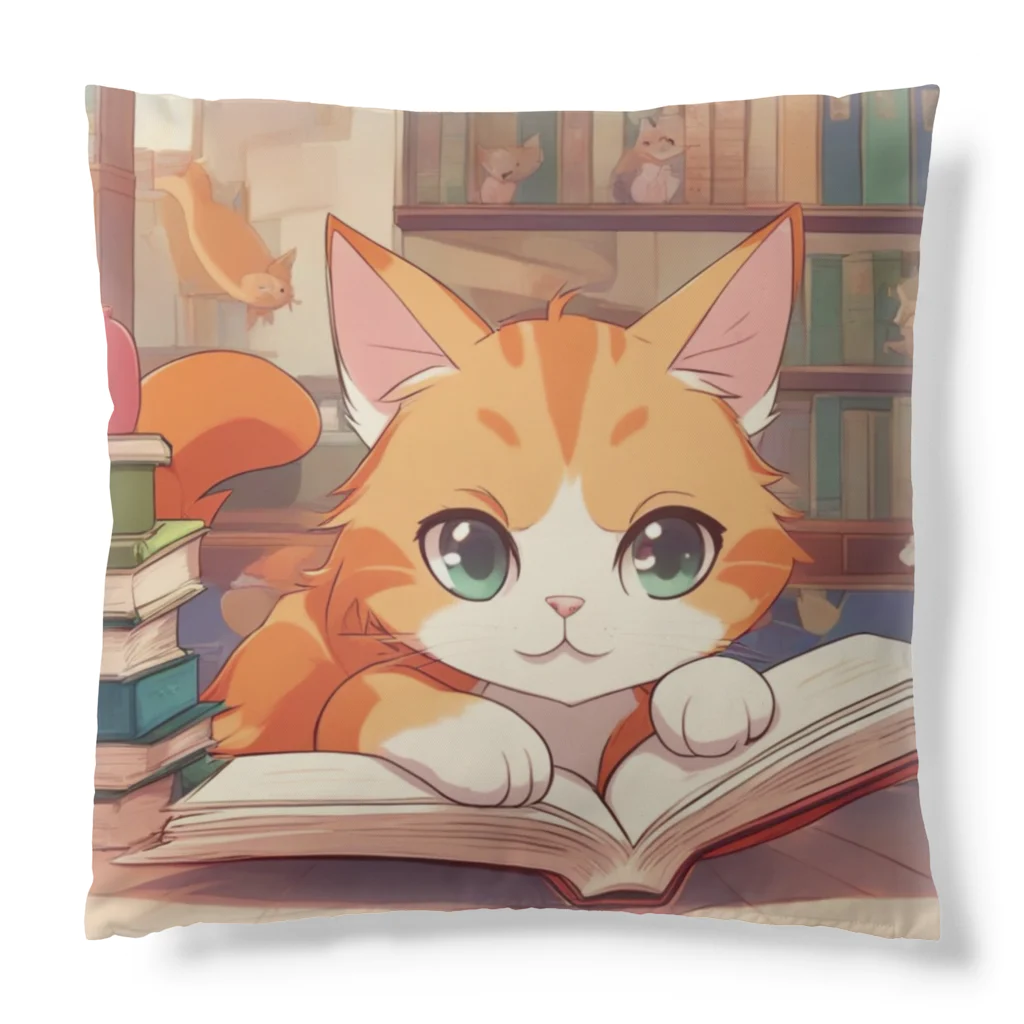 星パンダショップのほんよみかんねこ Cushion