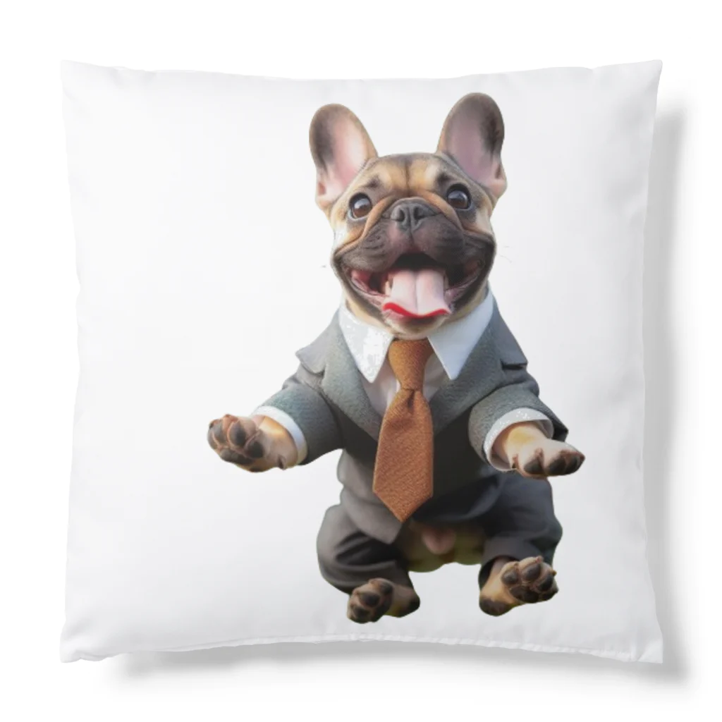 furebuhi　clubのJumping！FRENCH BULLDOG Cushion