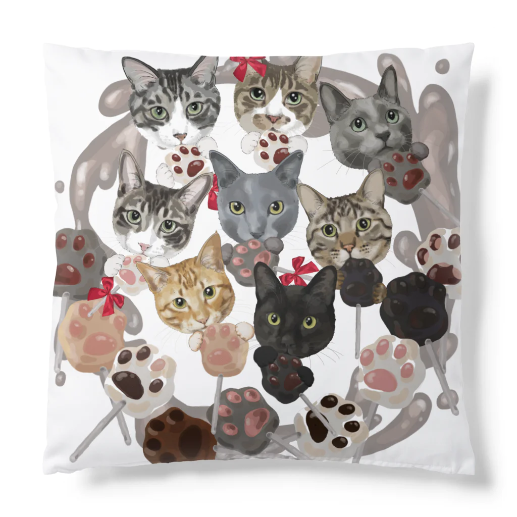 みきぞーん｜保護猫 ミッキー画伯と肉球とおともだちのmuchaguraainima Cushion