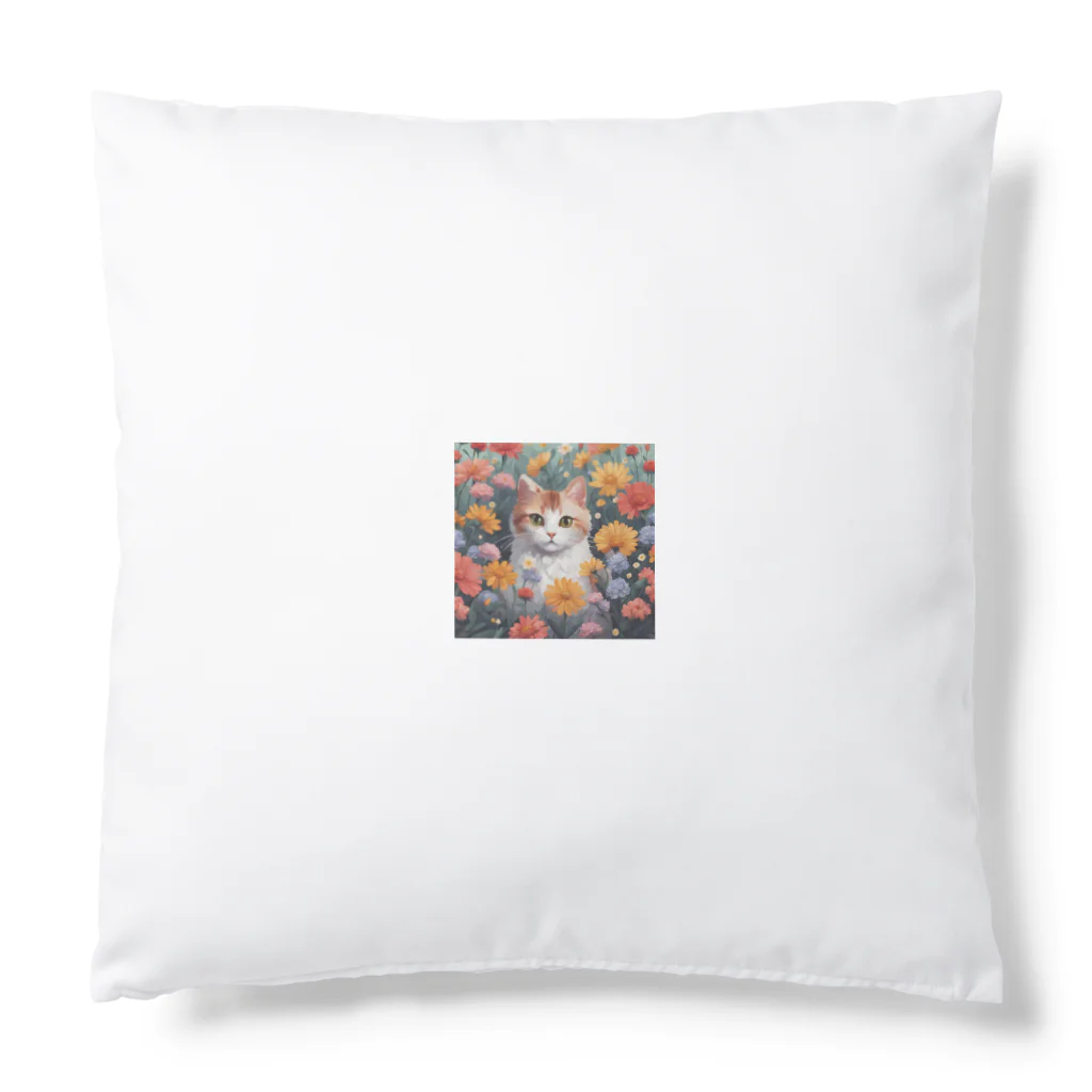 FLOWERアニマルのロココFLOWERキャットコスモス Cushion