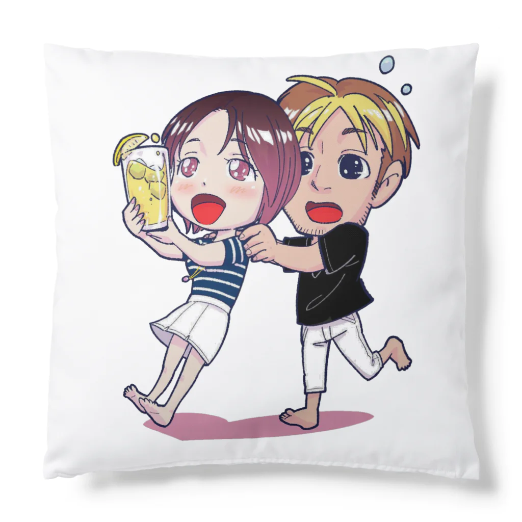 バツ2バツ1再婚夫婦公式ショップのバツ2バツ1再婚夫婦イラスト Cushion