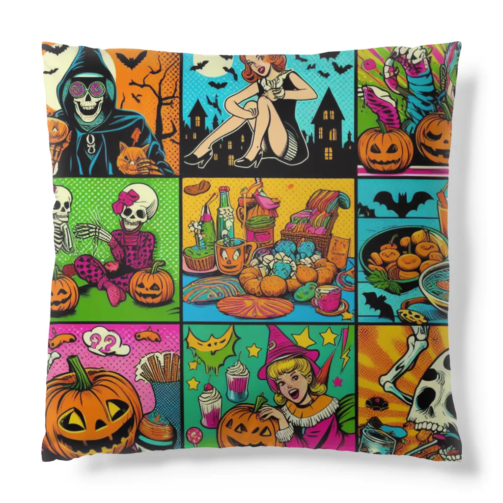 momonekokoのアメコミ風ハロウィン Cushion