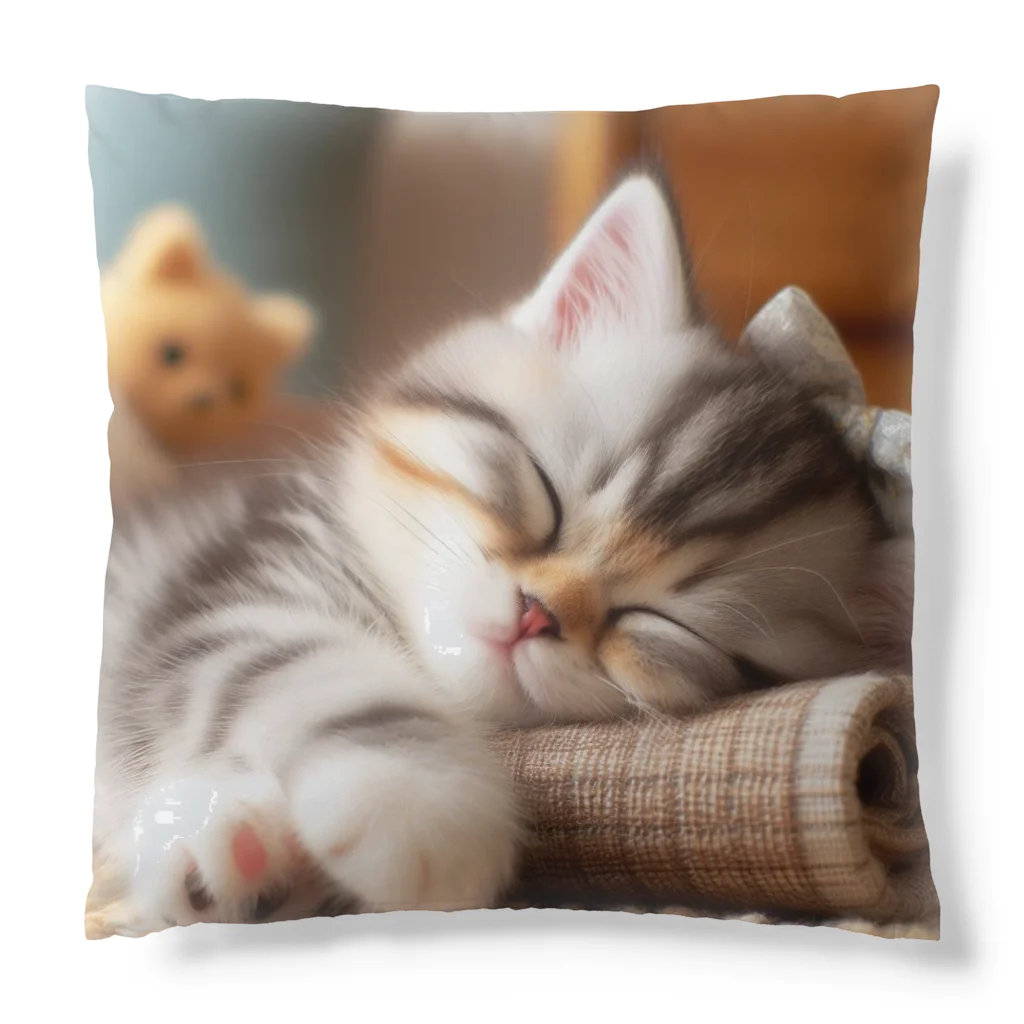 終わらない夢🌈の眠るにゃんこ😺zzz Cushion