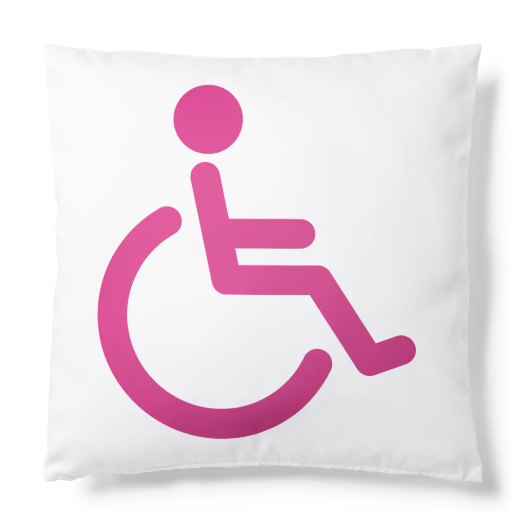 お絵かき屋さんの車椅子マーク（ピンク） Cushion