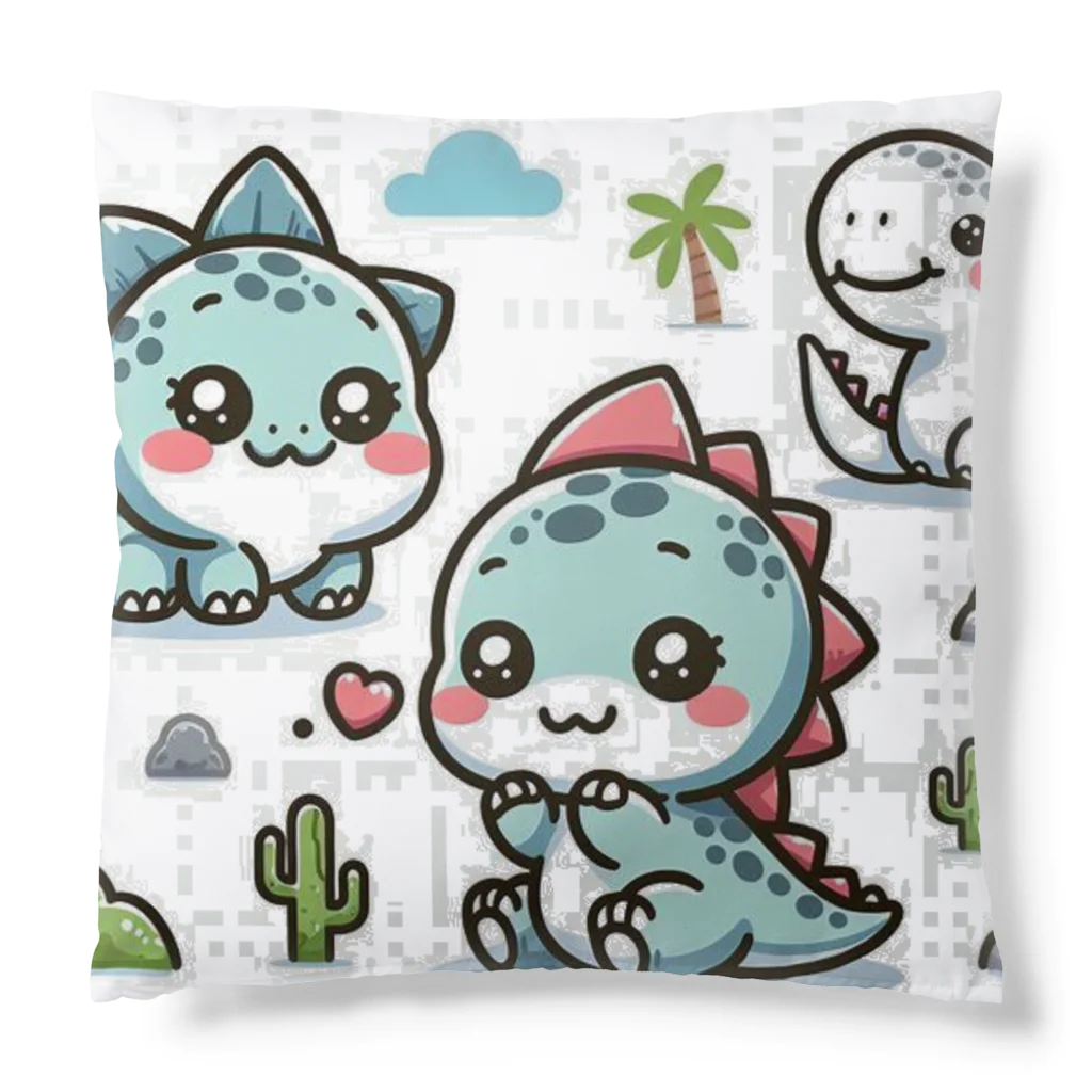 スタイリッシュベアーのモフモフでキュートな恐竜のゆるキャラ Cushion