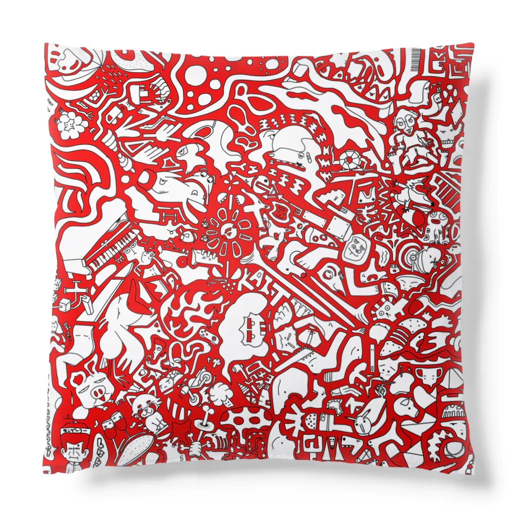 TAKIBENのベン画 RED Cushion