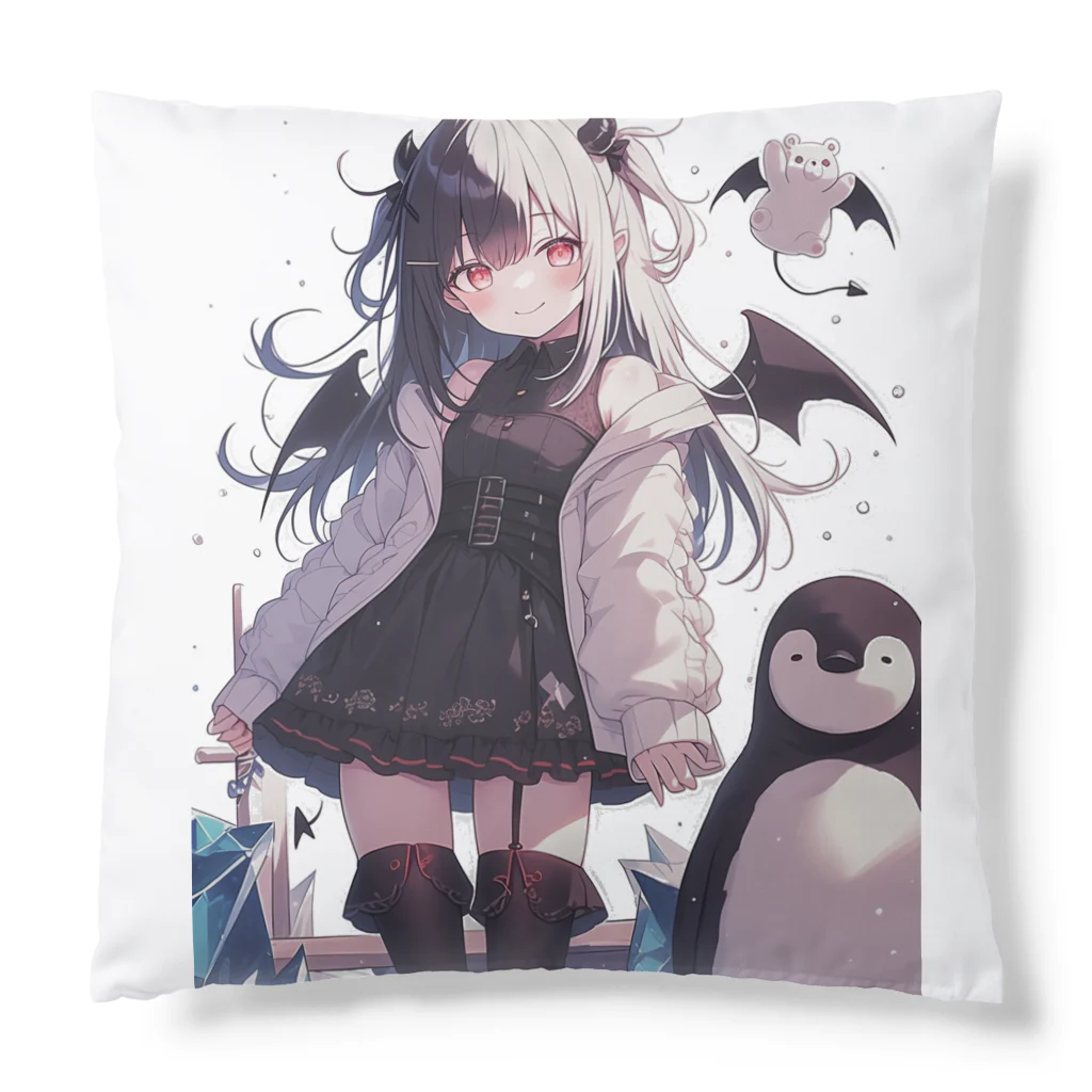 シロクマペンギンの冷極フローズン✕小悪魔ガール Cushion