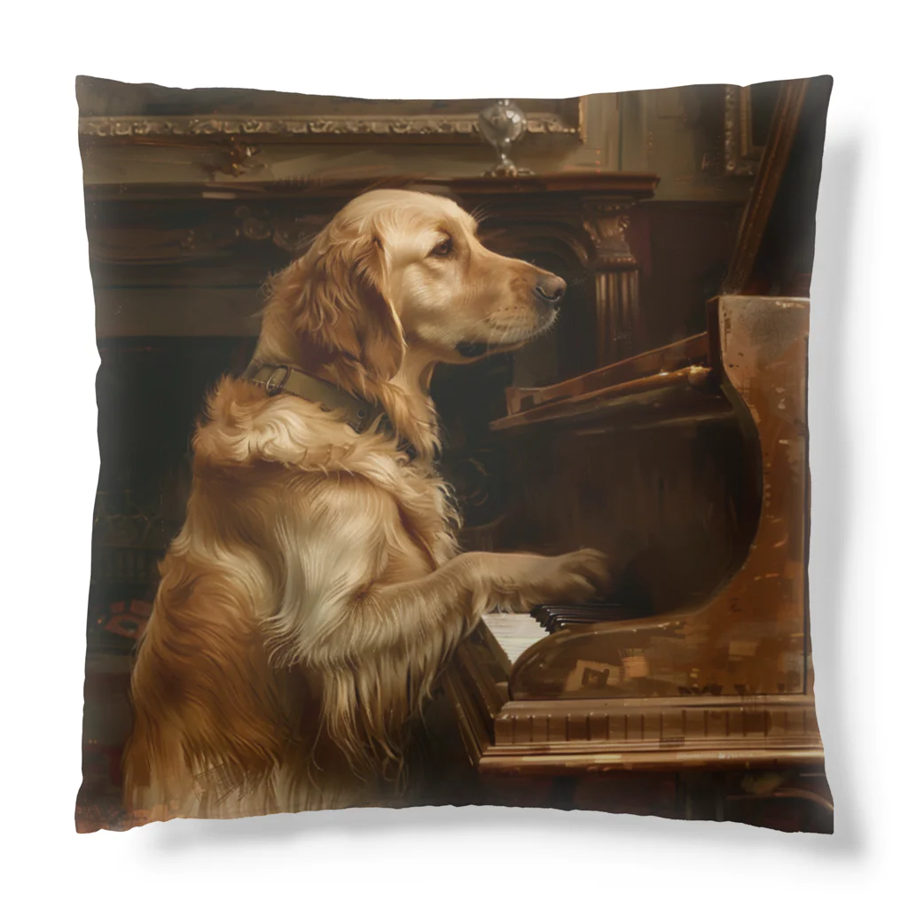 SSparrowのピアノを弾く犬 Cushion