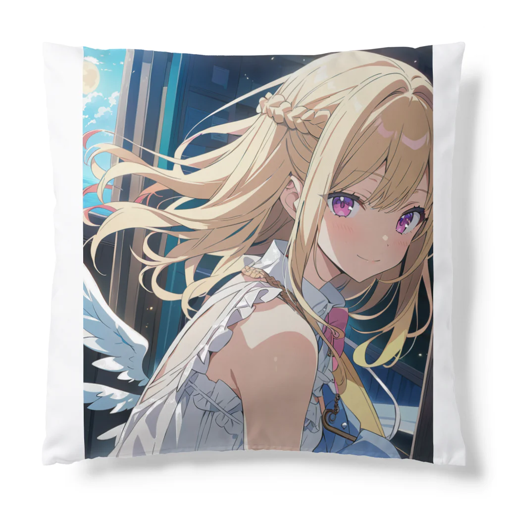 アタオカ1号のAIイラスト美少女(金髪振り返り) Cushion