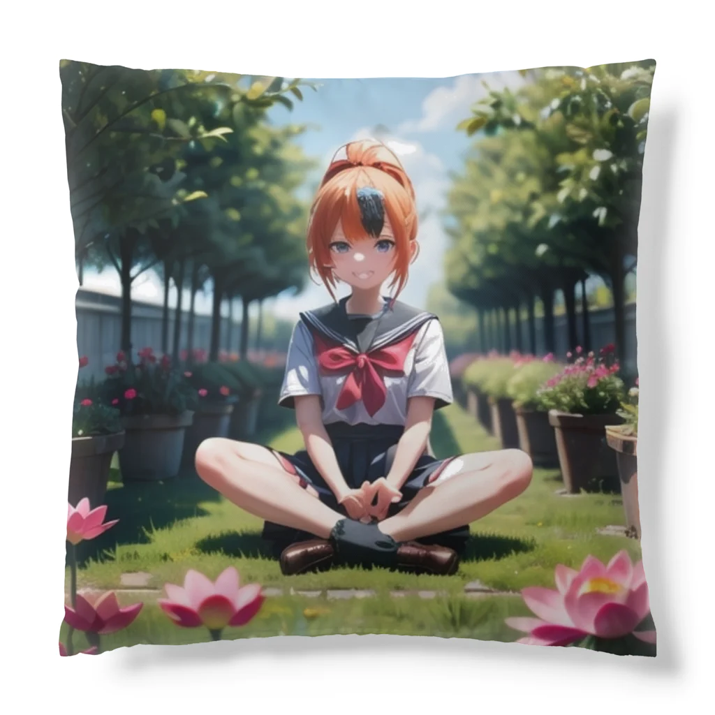 アタオカ1号のAI2.5D美少女(制服ポニーテール) Cushion