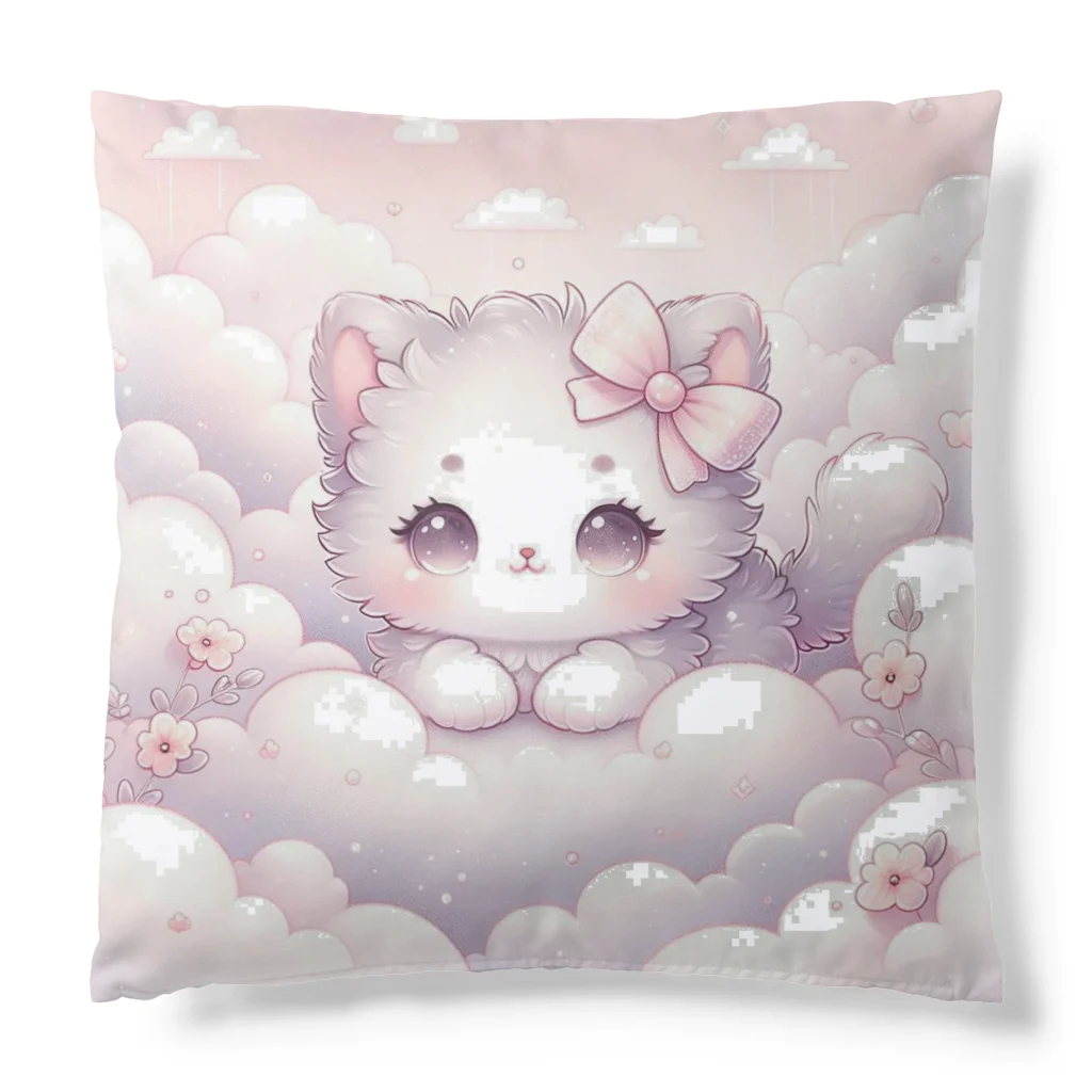 Snow-peaceの「雲の中のふわふわ子猫」 Cushion