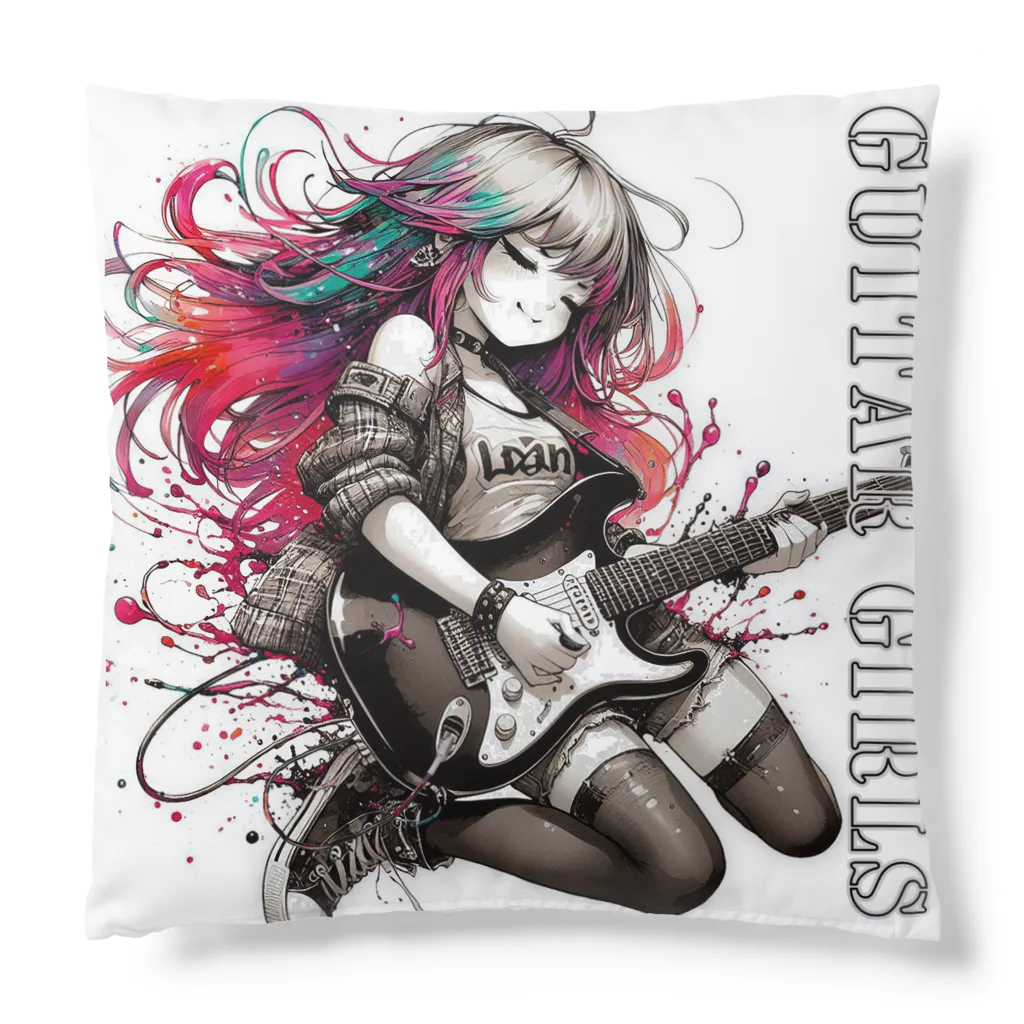 PALA's SHOP　cool、シュール、古風、和風、のGUITAR GIRLS　７ Cushion