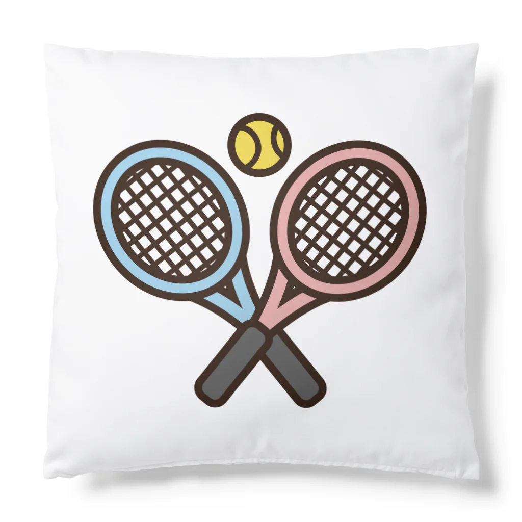 お絵かき屋さんのテニスのラケットとボール Cushion
