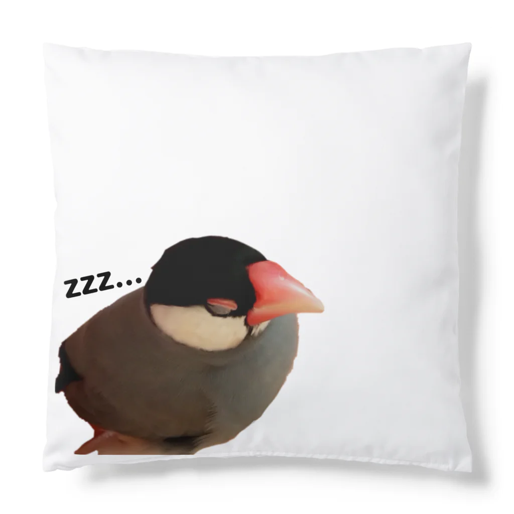 harupink🌸ペット似顔絵illustのおねむな文鳥さん Cushion