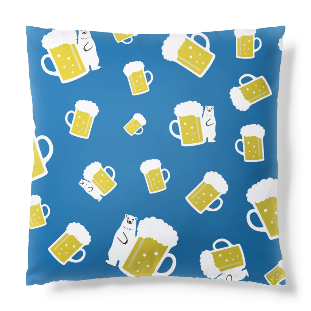 ワカボンドのシロクマさんとビールジョッキ Cushion