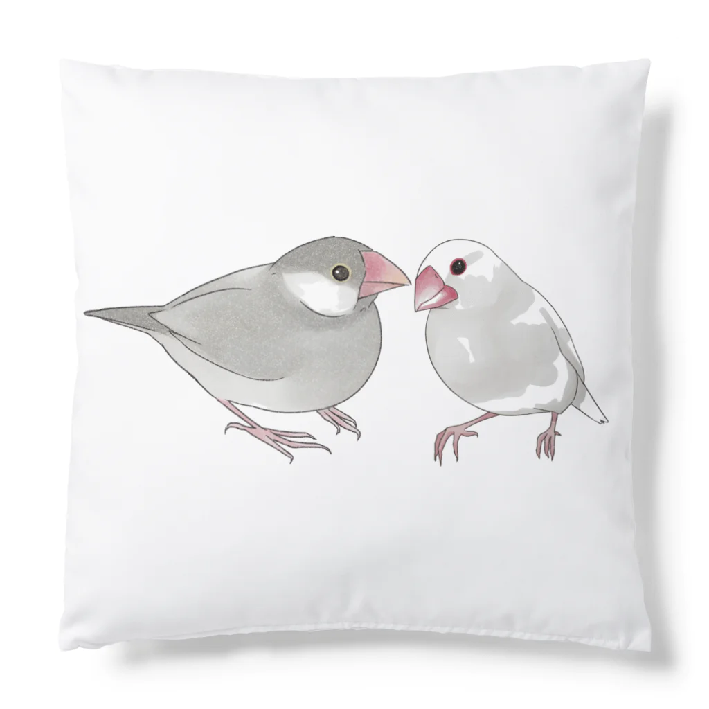 まめるりはことりの幸せ文鳥ちゃん【まめるりはことり】 Cushion