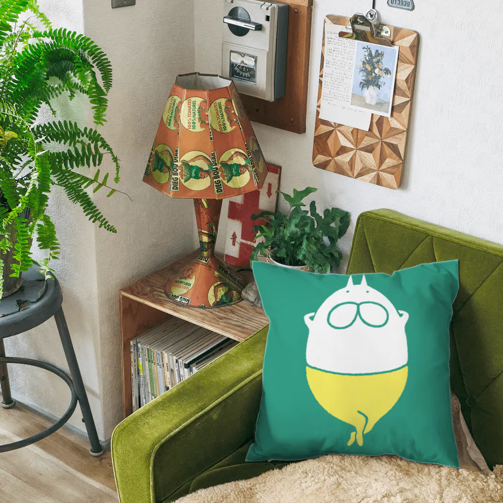 くらきち ONLINE SHOPのねこタイツとリラックス モスグリーン Cushion