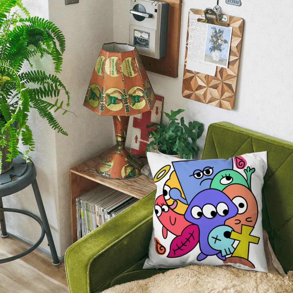 おはる屋さんのカラフルなおばけ達 Cushion