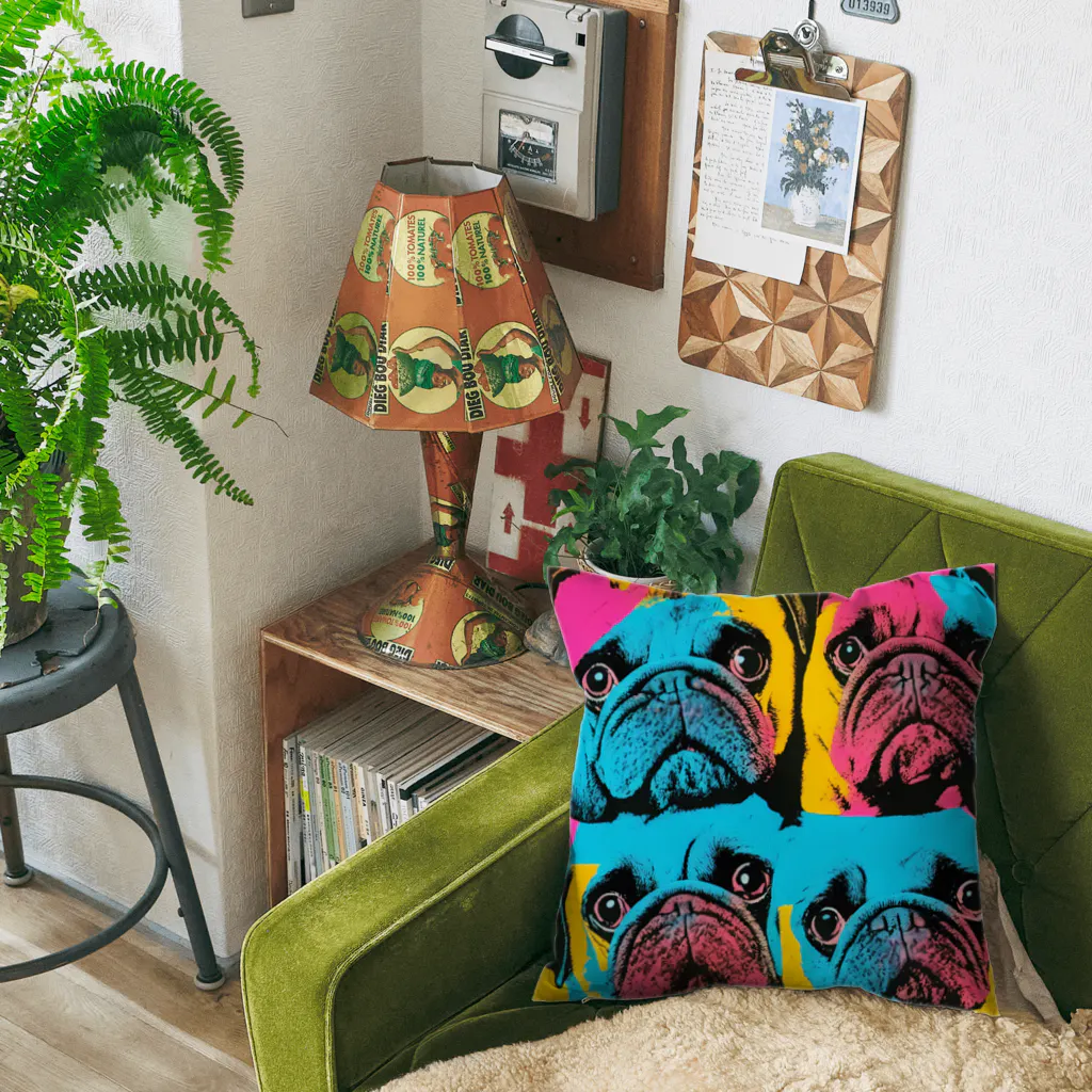 TakashiSのsurprised face pug Cushion