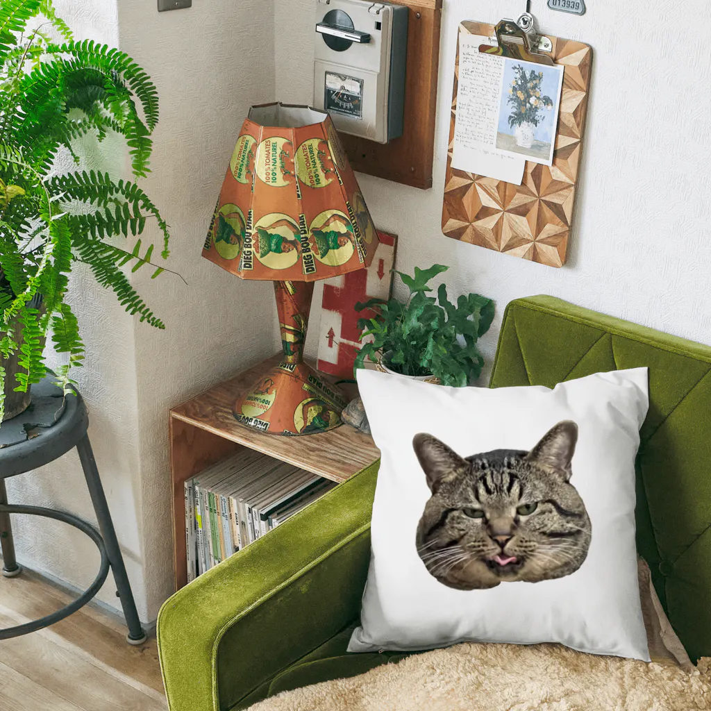 はしづめ_ねこのツメの顔でか猫 Cushion