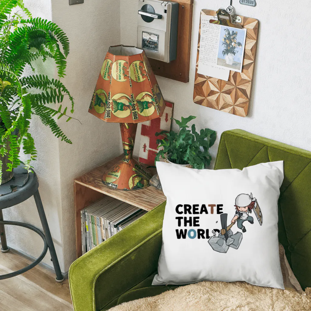 mocchi’s workshopのCREATE THE WORLD クッション