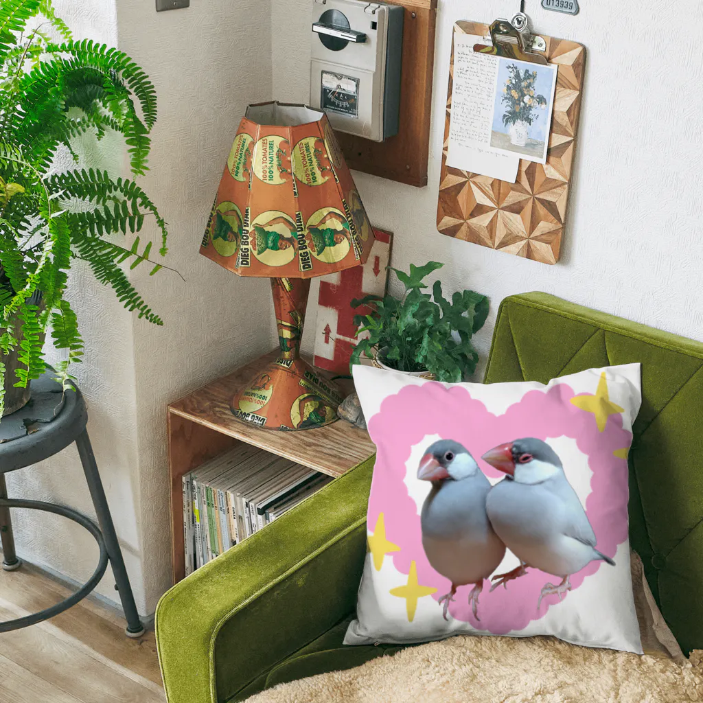 oikenokaeru3のラブラブンチョウ Cushion