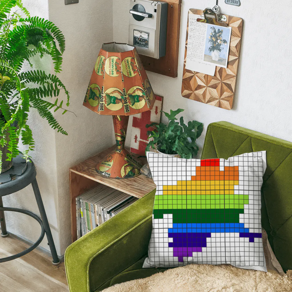 ドット絵ぐんまのドット絵ぐんま24 レインボー Cushion