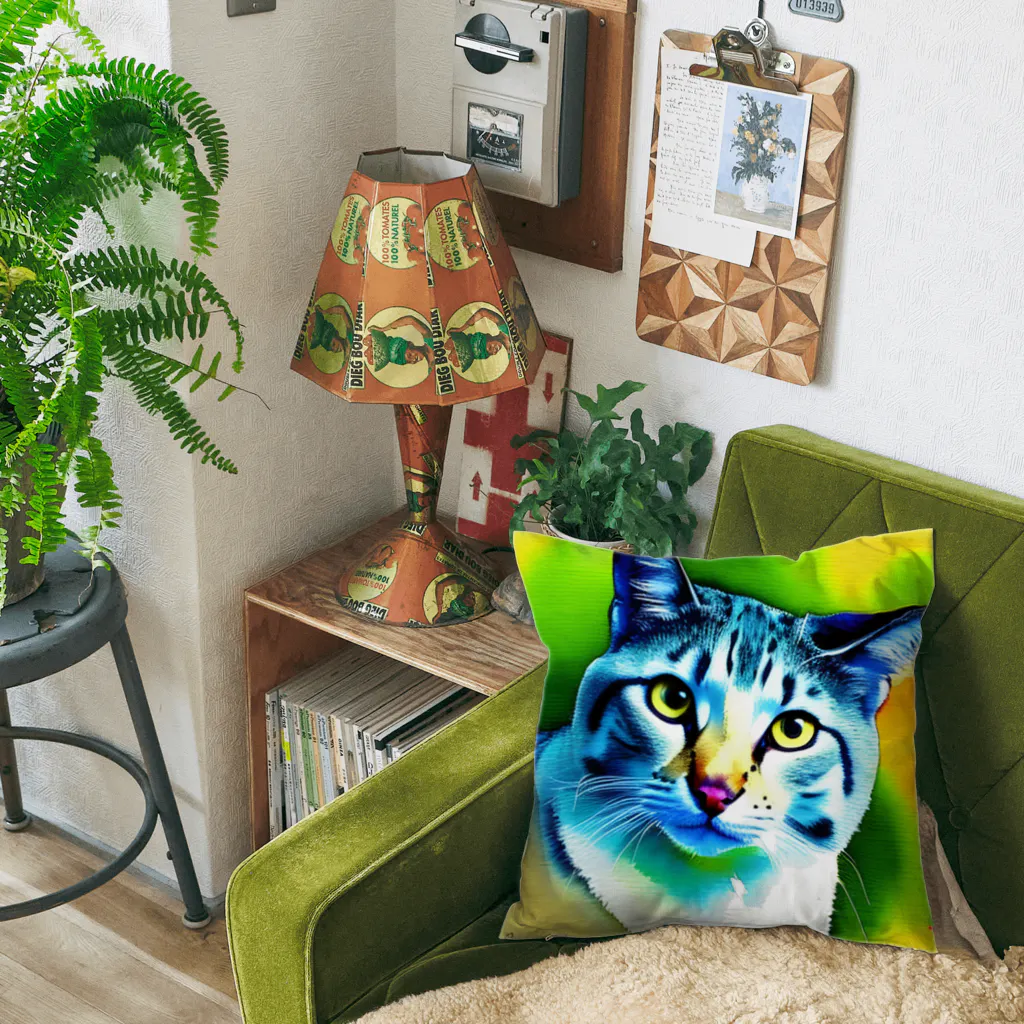 スピりある【ステッカー、スマホケース、キーホルダー】のfu-sui猫 Cushion
