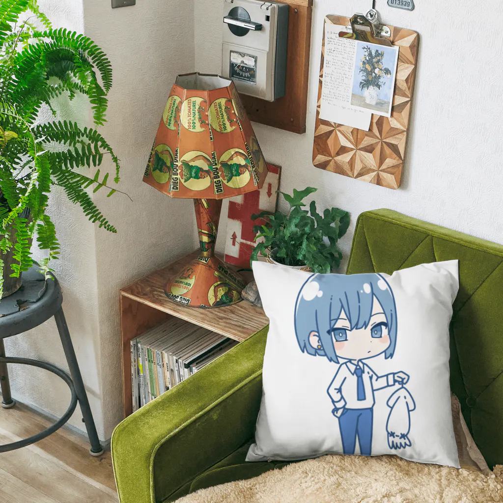 🌈彩-ｲﾛﾄﾞﾘ-🎨のミニキャラ青璃くんグッズ Cushion