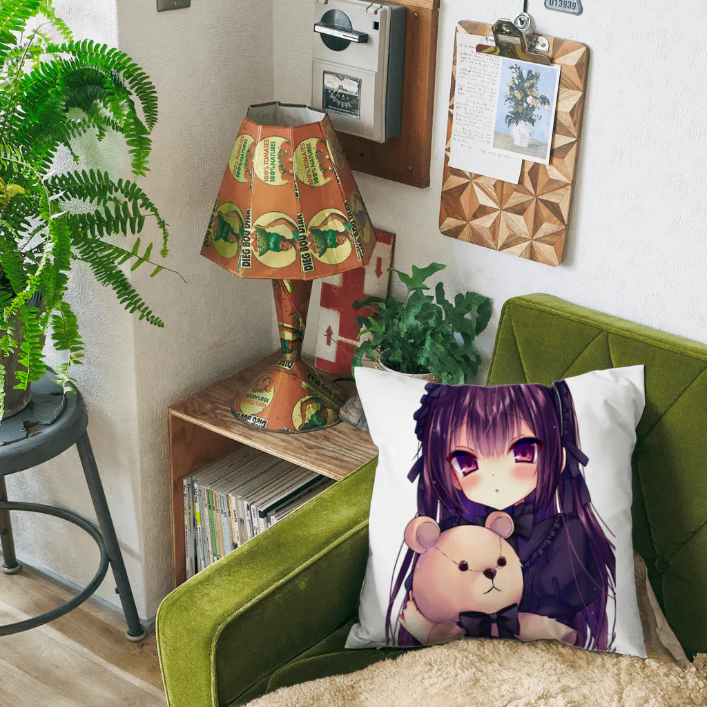 りず様のかわいい黒ロリおんな Cushion