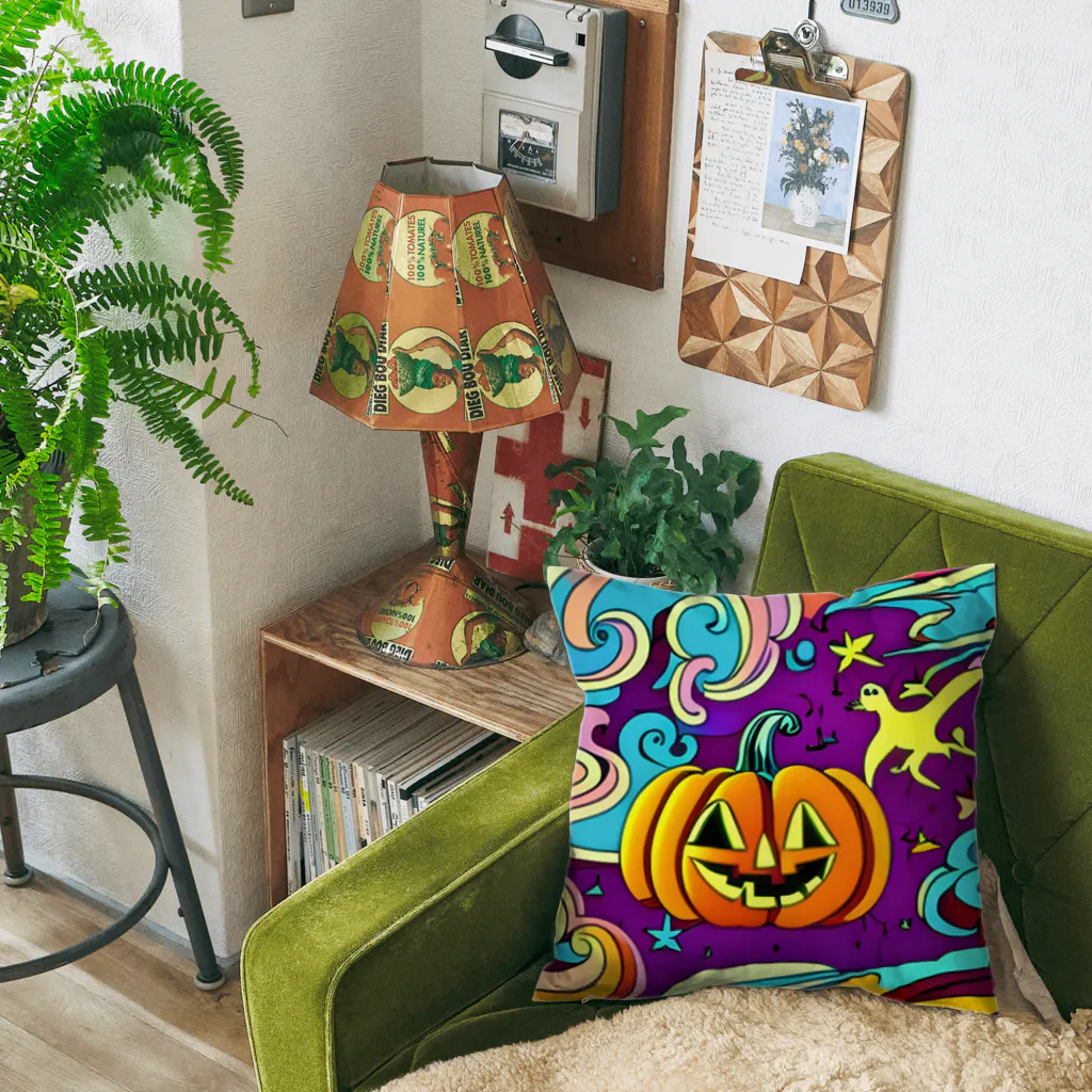 龍のすけのハロウィン、カボチャとアヒル Cushion