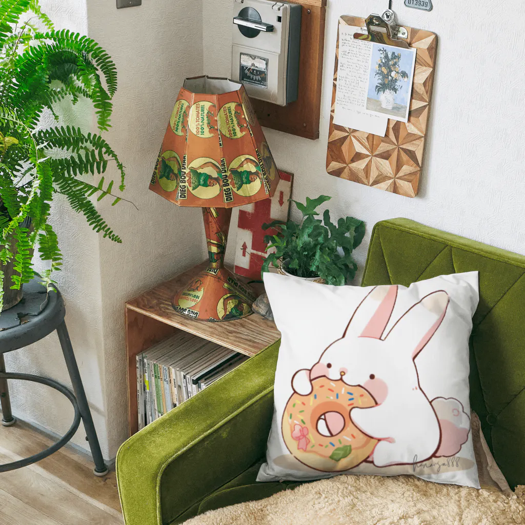 🌸hanausa🐰のうさぎとドーナツ２ Cushion