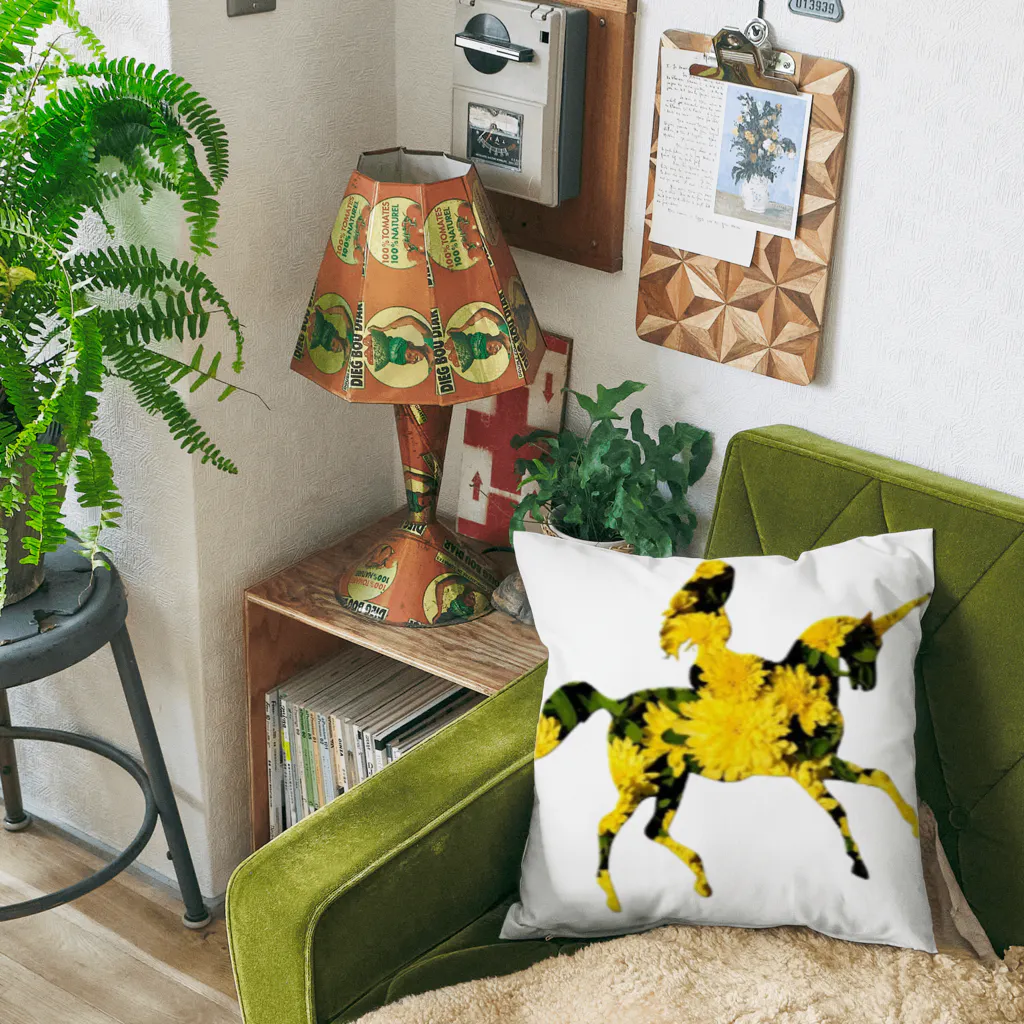 mumusのユニコーン　sunflower Cushion