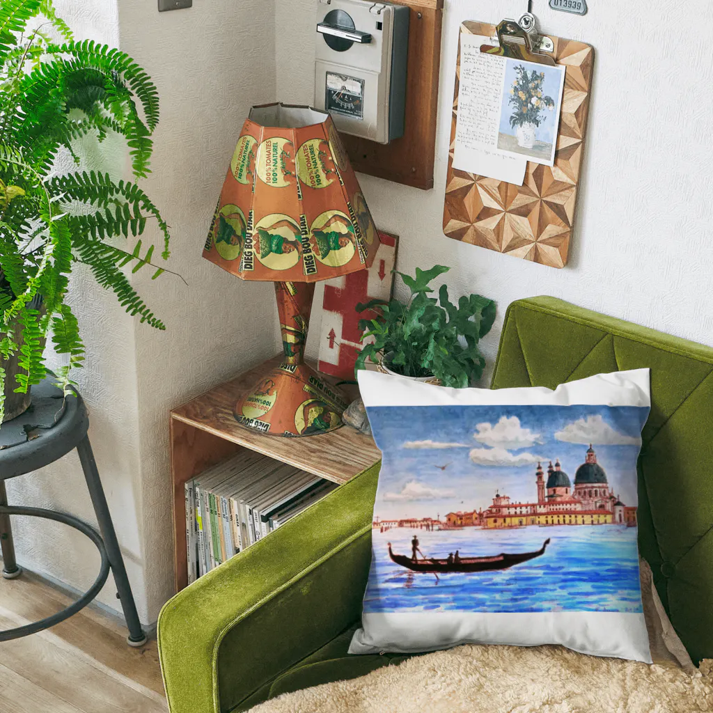 がぶちゃんのベネチア　ゴンドラの風景 Cushion