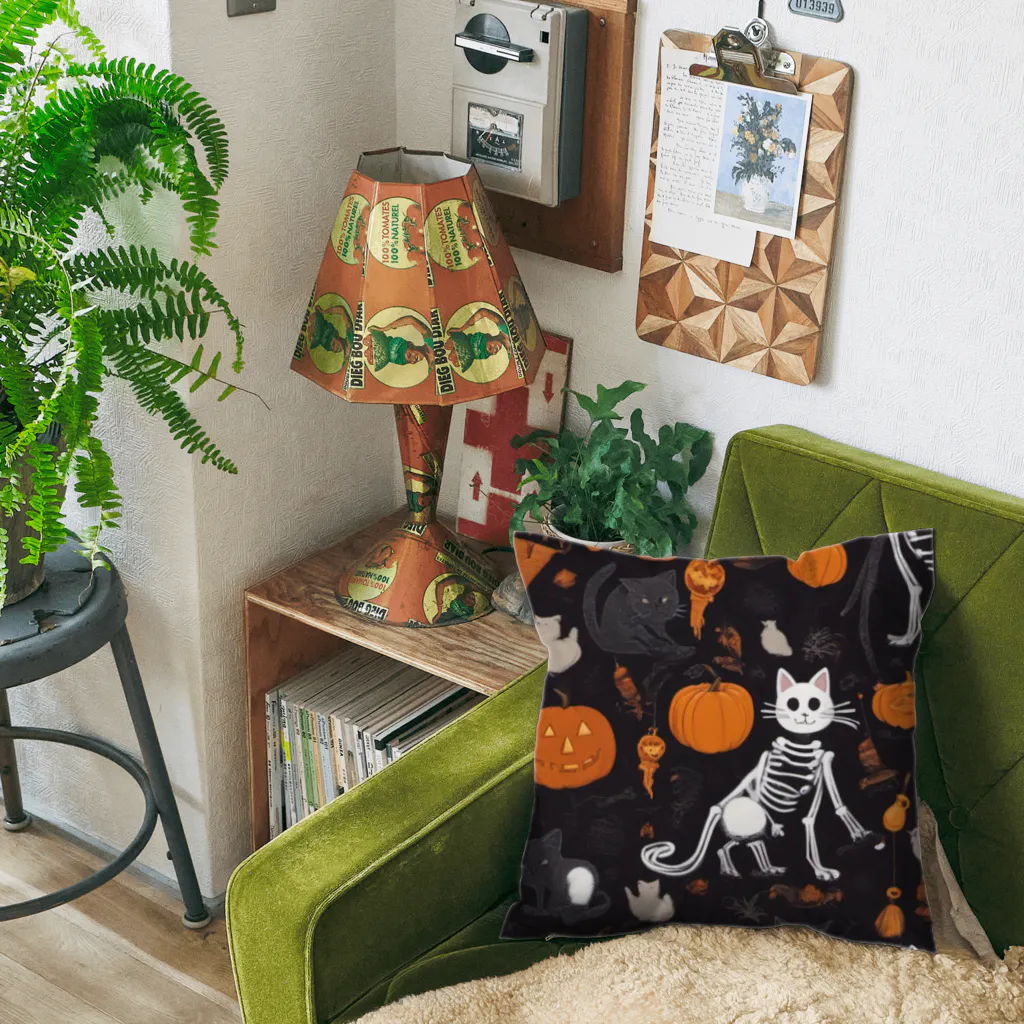 ToToMoの【ハロウィン】スケルトンキャット Cushion