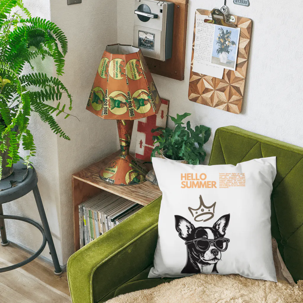 hide0120の犬（眼鏡） Cushion