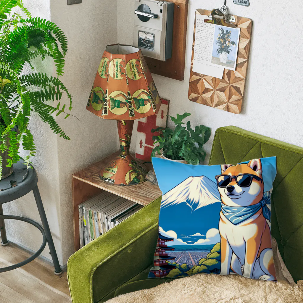 ピヨっこのサングラス犬　【銀次郎】 Cushion