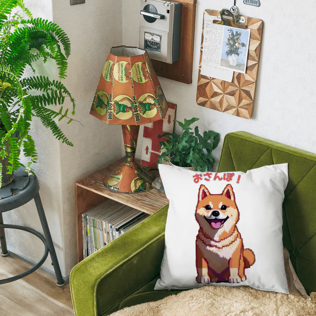 shiba-shiba-ponの間もなくお散歩の時間で口角が上がる柴犬 Cushion