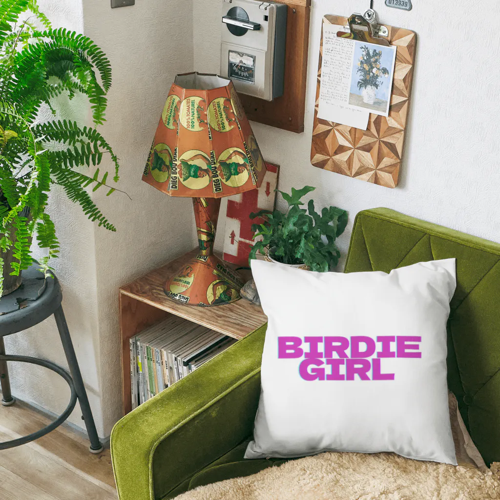 BIRDIE_GIRLのバーディーガールロゴ Cushion